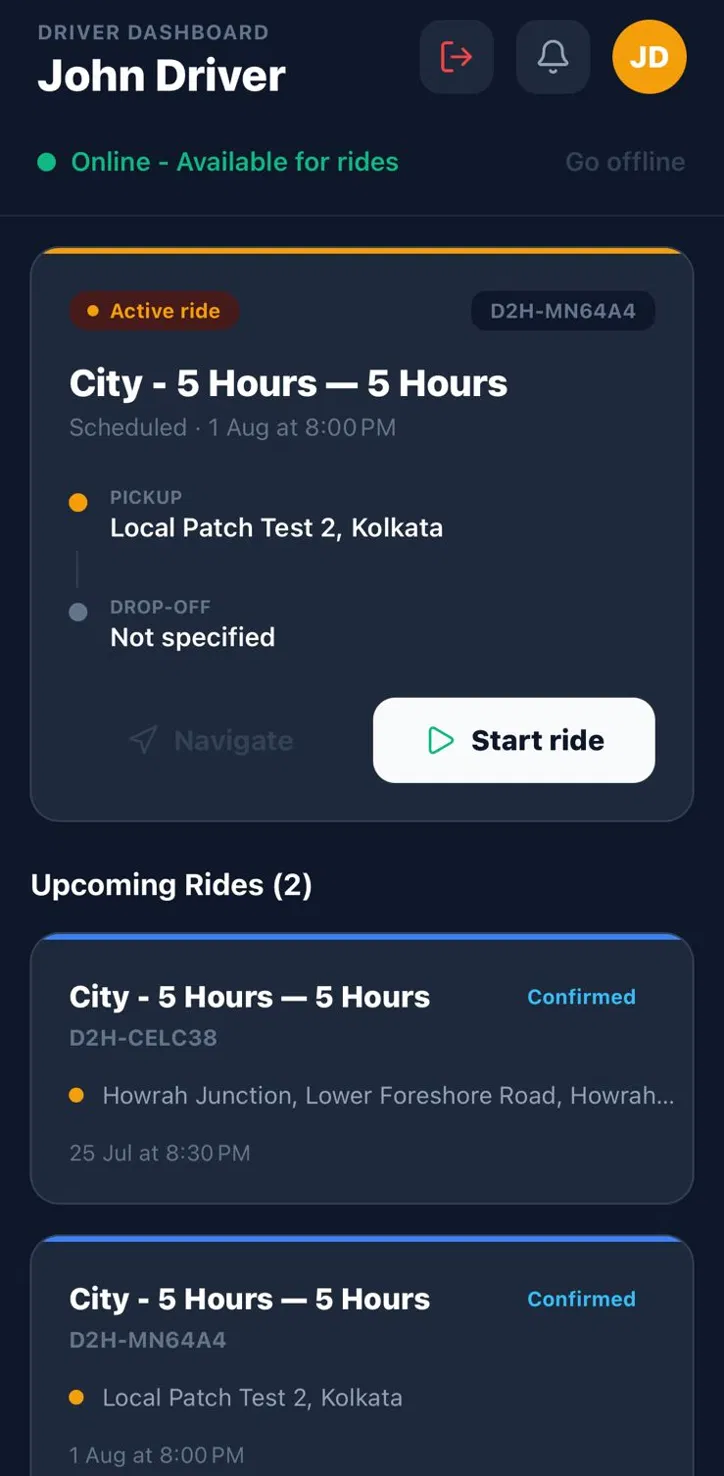 Driver dashboard