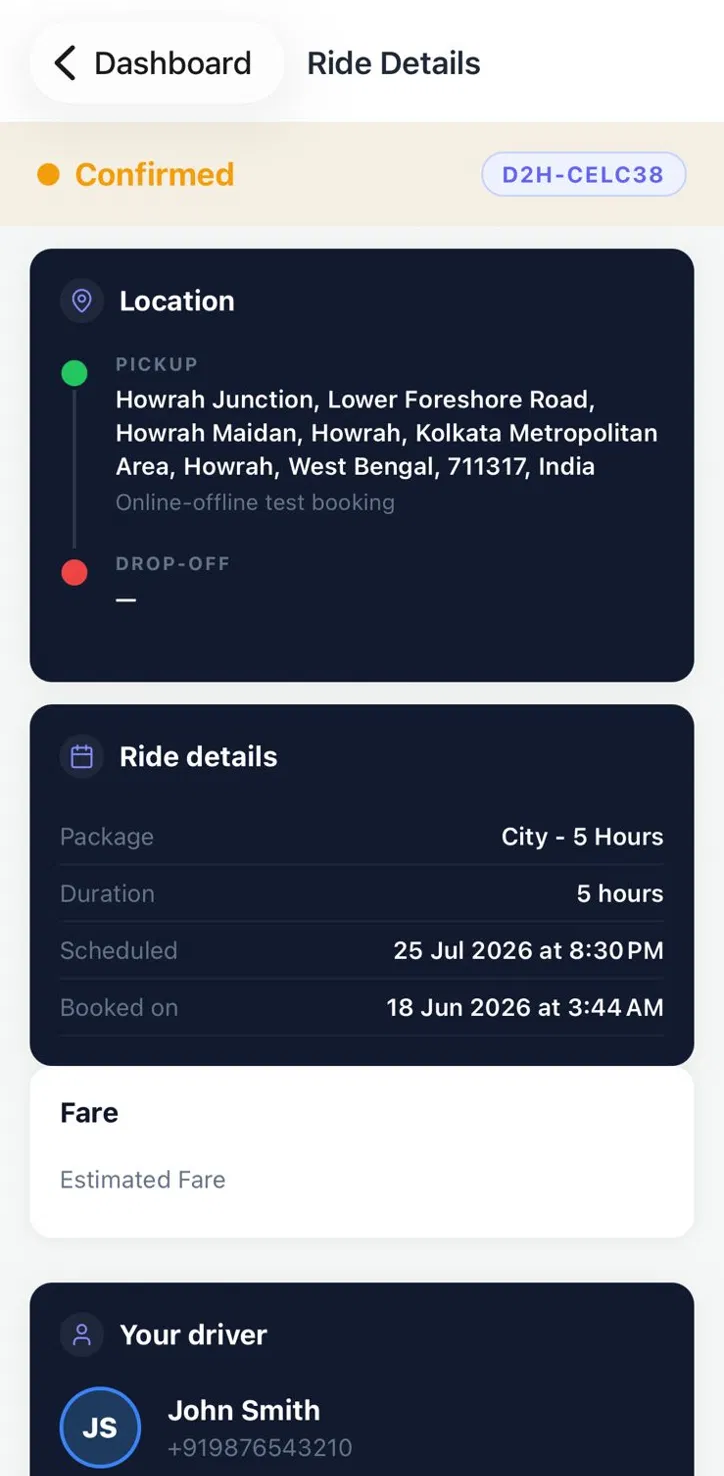 Ride details